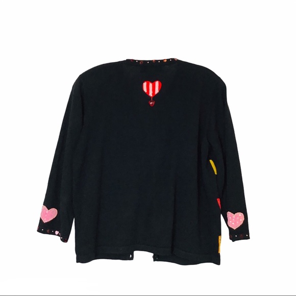 Vintage Valentines Jack B Quick Black Love Embellished Sweater - Picture 2 of 11